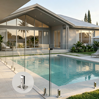 Pince de fixation réglable en acier inoxydable pour garde-corps en verre sans cadre, résistante à la rouille, pour balustrades de terrasse intérieures/extérieures - Design moderne