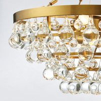 Lámpara colgante para proyecto de hotel grande de cristal de techo dorado LED moderna gota de agua de lujo personalizada luces y colgante de diseño de araña