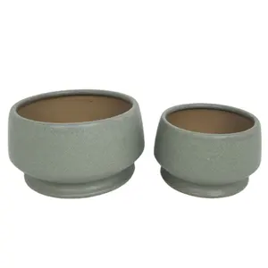 Creative Plant Set Of 2 Flower Pot Combination Potted Ceramic Pots for Placing dirt to grow plants