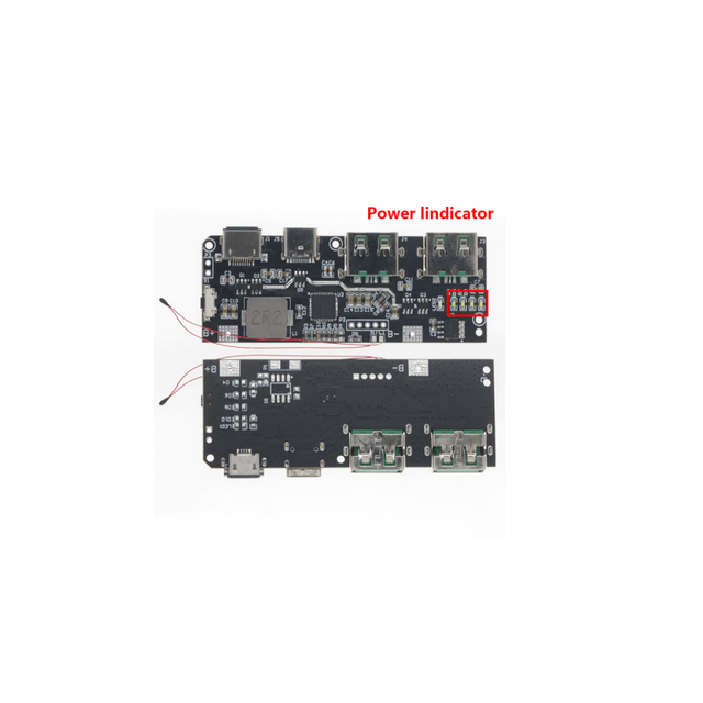 QC4+PD3.0 LED Dual USB Rechargeable Module 5V 4.5A 22.5W Micro Type-C USB Mobile Power Bank 18650 Charging Module
