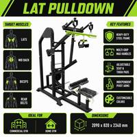 Máquina Comercial de Polea para Ejercicios de Tracción Lateral y Remo Sentado, Entrenador de Fuerza para Espalda, Estructura de Acero Reforzada, Equipo de Gimnasio Duradero