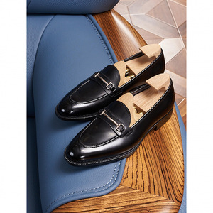 Men's style square-toe leather <b>shoes</b> with laces, <b>slip</b>-<b>on</b> office professional fashion, breathable and lightweight - Product Image 5
