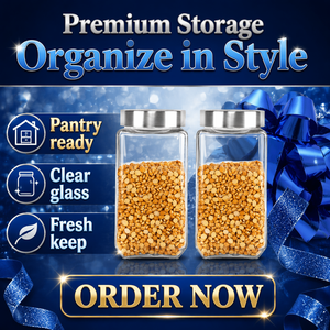 CELLO Qube ガラス保存容器セット 2個入り（各1000ml）-気密漏れ防止スタッカブルBPAフリー |   キッチンでの使用に最適なクッキー、スナックなど - Product Image 2