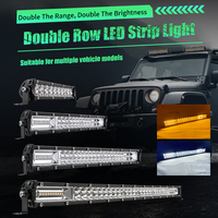 7 pouces 14 pouces 20 pouces 26 pouces Double rangée LED barre lumineuse de travail blanc ambre Combo faisceau auxiliaire conduite lampe pour camion pick-up ATV