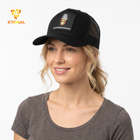 Casquette Trucker Unisexe Y2K en Maille 5 Panneaux Personnalisée pour l'Été, Haute Qualité, Noire, avec Logo Brodé et Patch, Vente en Gros