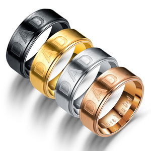 LOVE YOU <strong>DAD</strong> Wedding Plated <strong>Gold</strong>/Black/Rose <strong>Gold</strong> Father's Day Gift Jewelry Stainless Steel <strong>DAD</strong> <strong>Rings</strong> Finger <strong>Ring</strong> for <strong>Dad</strong> - Product Image 2