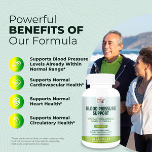 Pression artérielle personnalisée pour la santé Soutien cardiovasculaire pour adultes 90 capsules Supplément pour la pression artérielle - Product Image 4