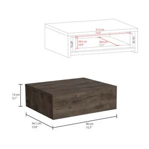 Milano Floating Nightstand Dark Brown Wall Mounted With <b>Drawer</b> Bedroom <b>Side</b> Table - Product Image 3