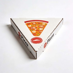 Scatola per <span class=keywords><strong>Pizza</strong></span> Portatile Personalizzata di Alta Qualità in Cartone Kraft, con Divisorio Triangolare per Singola Fetta, Stampa con Laminazione Opaca - Product Image 1