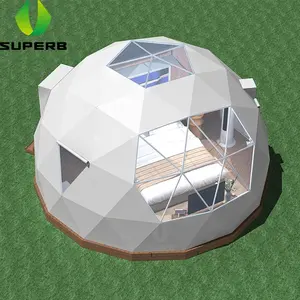 6M Aangepaste Geprefabriceerde Geodetische Koepel Huis Tent Voor Outdoor Hotel Camping En Glamping
