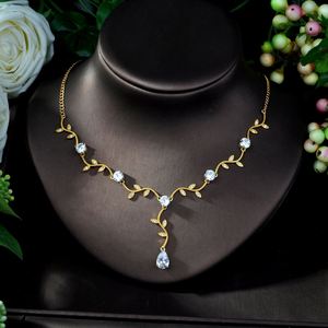 HIBRIDE CLAIR MEILLEURE QUALITÉ BRILLANT CRISTAL ZIRCON BOUCLES D'OREILLES et COLLIER ENSEMBLE DE BIJOUX DE MARIÉE ROBE DE MARIÉE ACCESSOIRES N-201 - Product Image 4