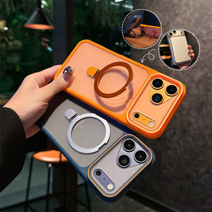 Coque de téléphone portable magnétique mate antichoc en PC avec support pour iPhone 17 Air 16 15 14 Pro Max, étui robuste en TPU avec support intégré - Product Image 3