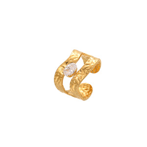Bague de fiançailles ajustable en zircon pour femme, en acier inoxydable, étanche, <span class=keywords><strong>anti</strong></span>-ternissement, tendance, plaqué or 18 carats, vente en gros - Product Image 5