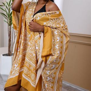 Printed <strong>Beach</strong> Cardigan Cover up Women Bikini Cover up Factory Directly Retro Color Loose <strong>Coat</strong> 2025 - Product Image 5