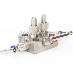 Colector de tres válvulas integrado de acero inoxidable 304 316 tipo brida coplanar para transmisor de presión, suministro de agua y drenaje - Product Image 4