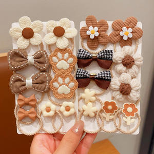10 unid/bolsa lindos lazos para el cabello de flores de Color café para niños lazo de moda banda elástica para el cabello Cola de Caballo accesorios para el cabello para niñas - Product Image 2