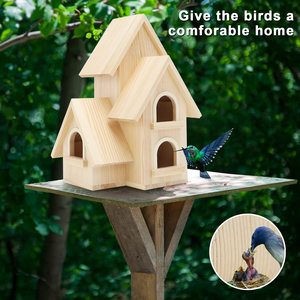 Kit Diy Atacado Bird House Decorar Artes para Pinho Exterior Casa De Pássaro De Madeira Com Ferramentas Penduradas - Product Image 4