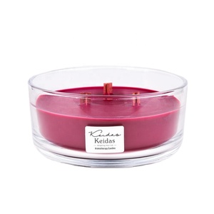Velas Verdes Elípticas de Cera de Soja de 3 Mechas con Aroma a Vainilla - Product Image 4
