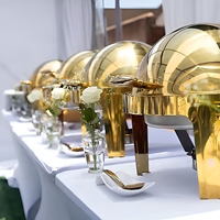 Réchaud de buffet professionnel en acier inoxydable à alcool, capacité 6L, pour restaurants, hôtels et traiteurs