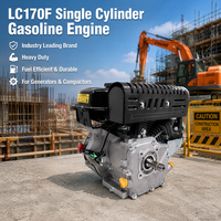 Moteur à essence robuste LC170F pour compacteur de plaques, générateur, nettoyeur haute pression, OHV 4 temps, démarrage électrique, démarrage par lanceur