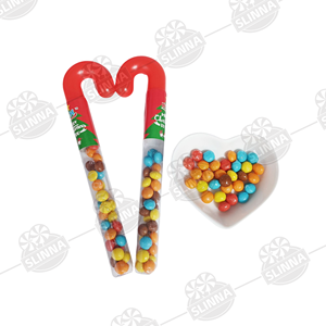 Bonbons en forme de canne de Noël multicolores, bonbons aux fruits croustillants, fèves de chocolat halal, boules de chocolat en gros, boîte de présentation cadeau - Product Image 1