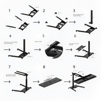 Support motorisé réglable pour panneaux LED en fer avec support pivotant, compatible 1/2/4 panneaux pour usage corporel