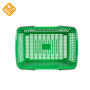 Panier à provisions en plastique de supermarché avec 2 poignées en métal de pp faciles à porter - Product Image 6