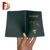 Libreta Personalizada de Cuero PU con Forma de Pasaporte, Estampado en Dorado con Mapa del Mundo, Logotipo Personalizado, Libreta de Recuerdos Cosida y Grabada en Relieve para Negocios