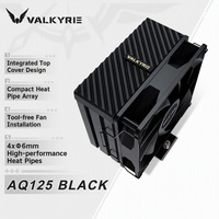 Refroidisseur d'air pour processeur VALKYRIE AQ125, 4 caloducs, ventilateur silencieux de 120 mm pour système de refroidissement d'ordinateur de bureau PC Intel AMD