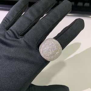 Cadermay 925 스털링 실버 아이스 아웃 Moissanite 타원형 모양 링 힙합 흉상 다운 29mm 큰 크기 타원형 완전 아이스 래퍼 링 남자 - Product Image 4
