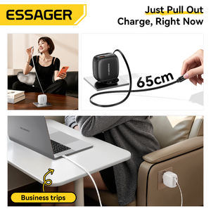 QC4.0 PD <span class=keywords><strong>65</strong></span> <span class=keywords><strong>W</strong></span> ES-CD60 essager PD ชนิด USB Type C <span class=keywords><strong>65</strong></span> <span class=keywords><strong>W</strong></span> พับเก็บได้3พอร์ตชาร์จเร็วสำหรับ <span class=keywords><strong>Lenovo</strong></span> Dell - Product Image 2