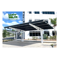 Watt Solar Free Design Aluminium Easycarport Système de montage d'abri solaire Pv Structure de stationnement 5kW 10kW pour 1 ou 2 voitures