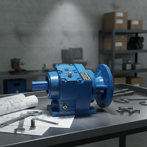 High Torque Load R Series Helical Worm Speed Reducer Cast Iron <b>Gear</b> <b>Box</b> ODM for Plastic Machines - Product Image 1