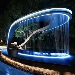 Ligne de pluie mur rideau d'eau cascade paysage décoration repères parc aire de jeux projection amusement installation