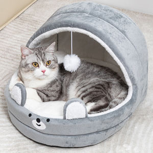 Venta al por mayor cama súper gato cálida casa para mascotas gran apertura cama para gatos estera casa para gatos cálida cesta para perros tienda cachorro estera cama para mascotas - Product Image 4