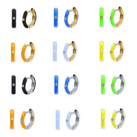 ROXI — boucles d'oreilles en argent sterling 925, boucles d'oreilles rondes en émail personnalisées, tendance d'été