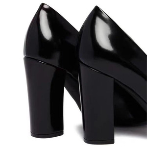 รองเท้าส้นสูงแบบหนาออกแบบได้ตามต้องการรองเท้าหัวเหลี่ยมสำหรับผู้หญิงรองเท้าใส่ทำงานในสำนักงานแบบธรรมดารองเท้าทำงานสิทธิบัตรสำหรับงานแต่งงาน - Product Image 3