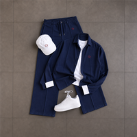 Ensemble chemise et pantalon pour homme personnalisé 100% coton, broderie logo, chemise à manches longues, pantalon large, imprimé, formel, fabricant OEM ODM, vente en gros