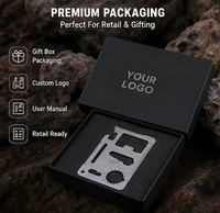 Carte multi-outils EDC en acier inoxydable, outil de survie 12-en-1 avec règle, ouvre-bouteille et tournevis pour le camping en plein air