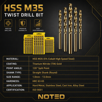 Kit de forets hélicoïdaux OEM Premium 5% Cobalt M35 HSS M2, pointe fendue à 135 degrés, auto-centrant, pour le perçage de l'acier et de l'acier inoxydable