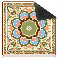 Tapete de Lujo para Mesa de Mahjong Estilo Americano, Diseño Floral con Temática de Banderas, Superficie de Neopreno de 33 Pulgadas, 3mm de Grosor, Bordes Cosidos, Impermeable