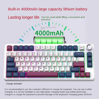 Teclado Mecánico HJSDZHI YG75 de 80 Teclas, 75%, Tri-Modo, Gasket, Intercambiable en Caliente, RGB, Perilla de Volumen, para Juegos y Oficina
