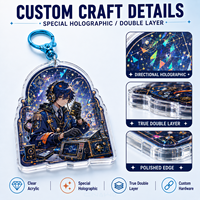 Porte-clés en acrylique scintillant CNAWO avec design rempli de paillettes, impression UV, œuvre d'art personnalisée pour les acheteurs en gros