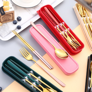 <span class=keywords><strong>Cubiertos</strong></span> de viaje portátiles coreanos de acero inoxidable 304, juego de palillos y cucharas <span class=keywords><strong>para</strong></span> acampar con <span class=keywords><strong>estuche</strong></span> - Product Image 3