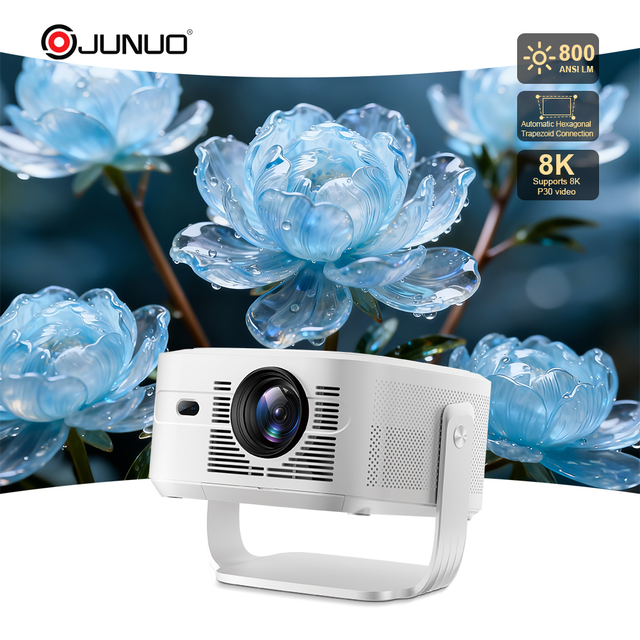 JUNUO HY450Max 900 Ansi Lumens with Auto Correction Auto Focus Throw Ratio Projector Native 1080P Supported Smart Projector