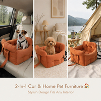Housse de siège de voiture moderne de luxe en tissu de coton écologique, portable, semi-circulaire, facile à nettoyer, universelle, pour chats et chiens, tendance
