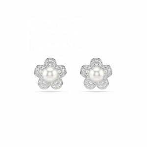<span class=keywords><strong>Collier</strong></span> Fleur en Acier Inoxydable Entièrement Sertie de Diamants, Ensemble de Bijoux Romantique <span class=keywords><strong>et</strong></span> Luxueux en Zircon - Product Image 4