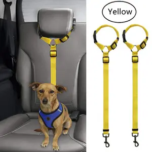 Sabuk Pengaman Multifungsi Awet Dapat Diatur Nilon Anjing Peliharaan Sabuk Pengaman Mobil Harness untuk Anjing Sedang dan Besar