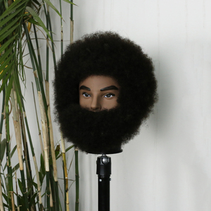 Tête de mannequin en cheveux humains vente en gros <span class=keywords><strong>coiffeur</strong></span> tête d'entraînement tête de mannequin tête de poupée cosmétologie 8 pouces perruques pour femmes noires humain - Product Image 2