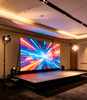 Layar Video LED Indoor 4K P1.86/P2/P2.5 untuk Home Theatre, Kantor, Iklan, Pernikahan, Dilengkapi Remote Control, Tahan Air IP45